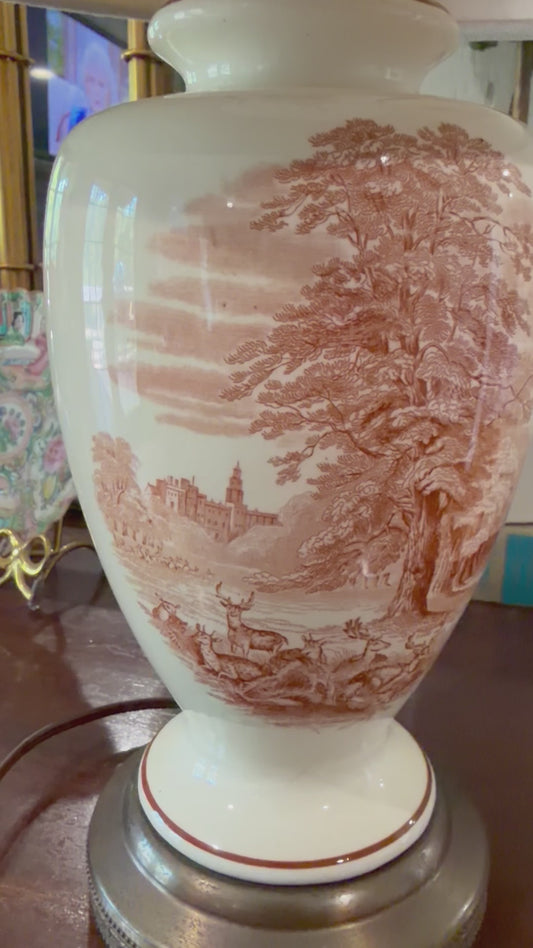 Brown Transfer-ware Lamp